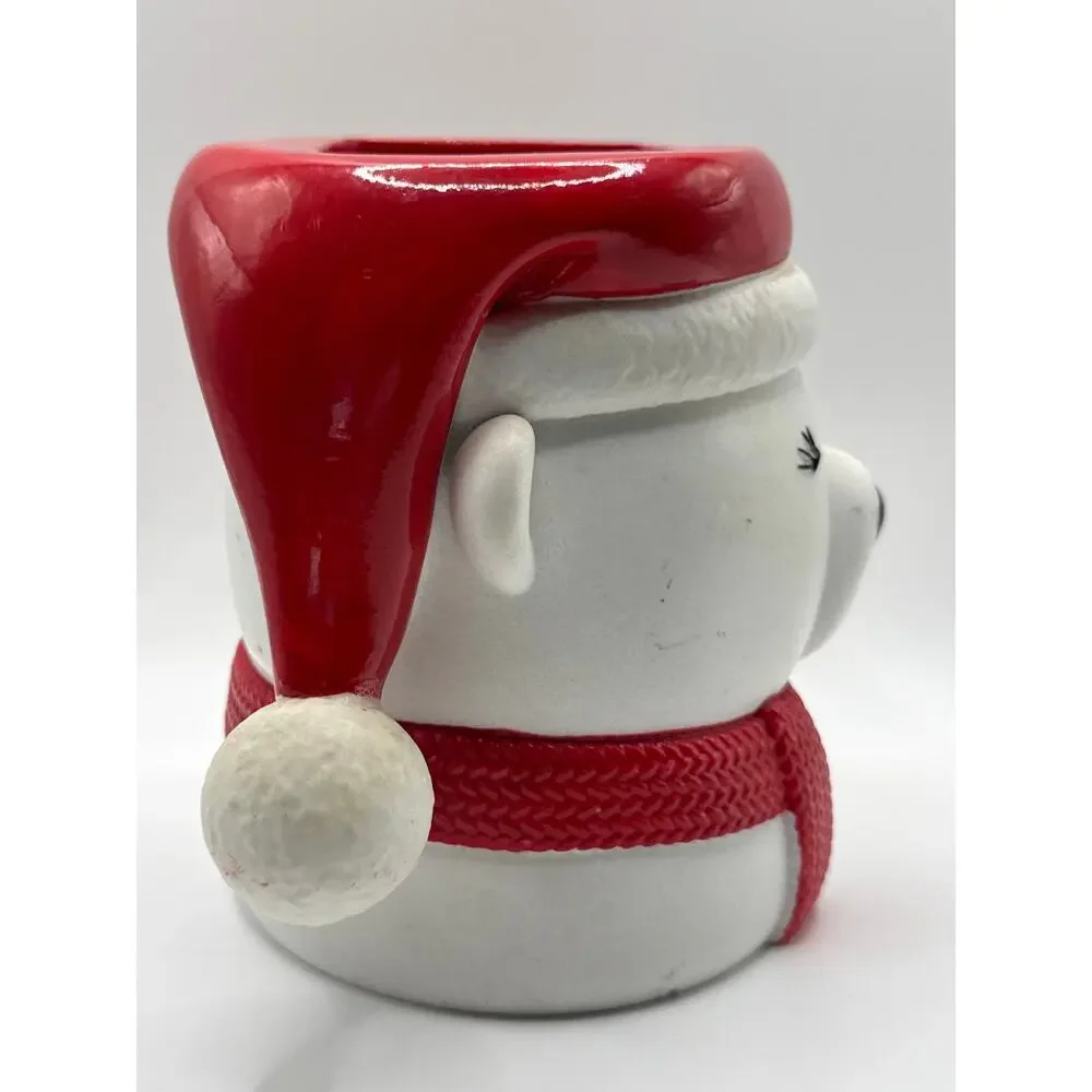 Bath & Body Works Polar Bear Foaming Soap Holder Christmas Holiday Red Scarf